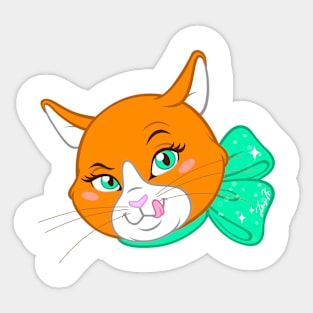 Orange Cat "Shanel" Head Shot Sticker